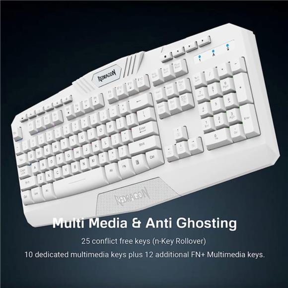 GamingKeyboard,RGB LED Backlit,Multimedia Keys,Silent USBKeyboard with WristRest - Picture 5 of 6